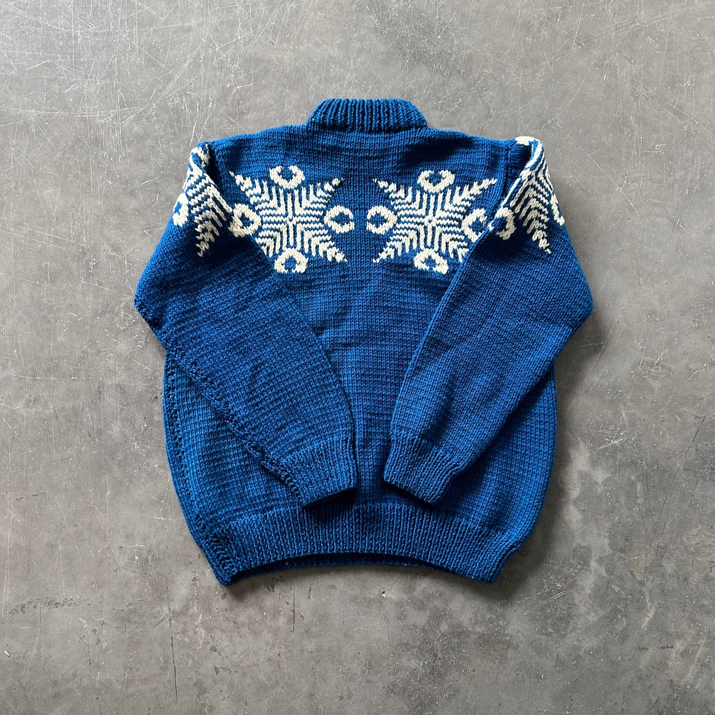 Hand Knitted Snowflake Sweater Size S/M