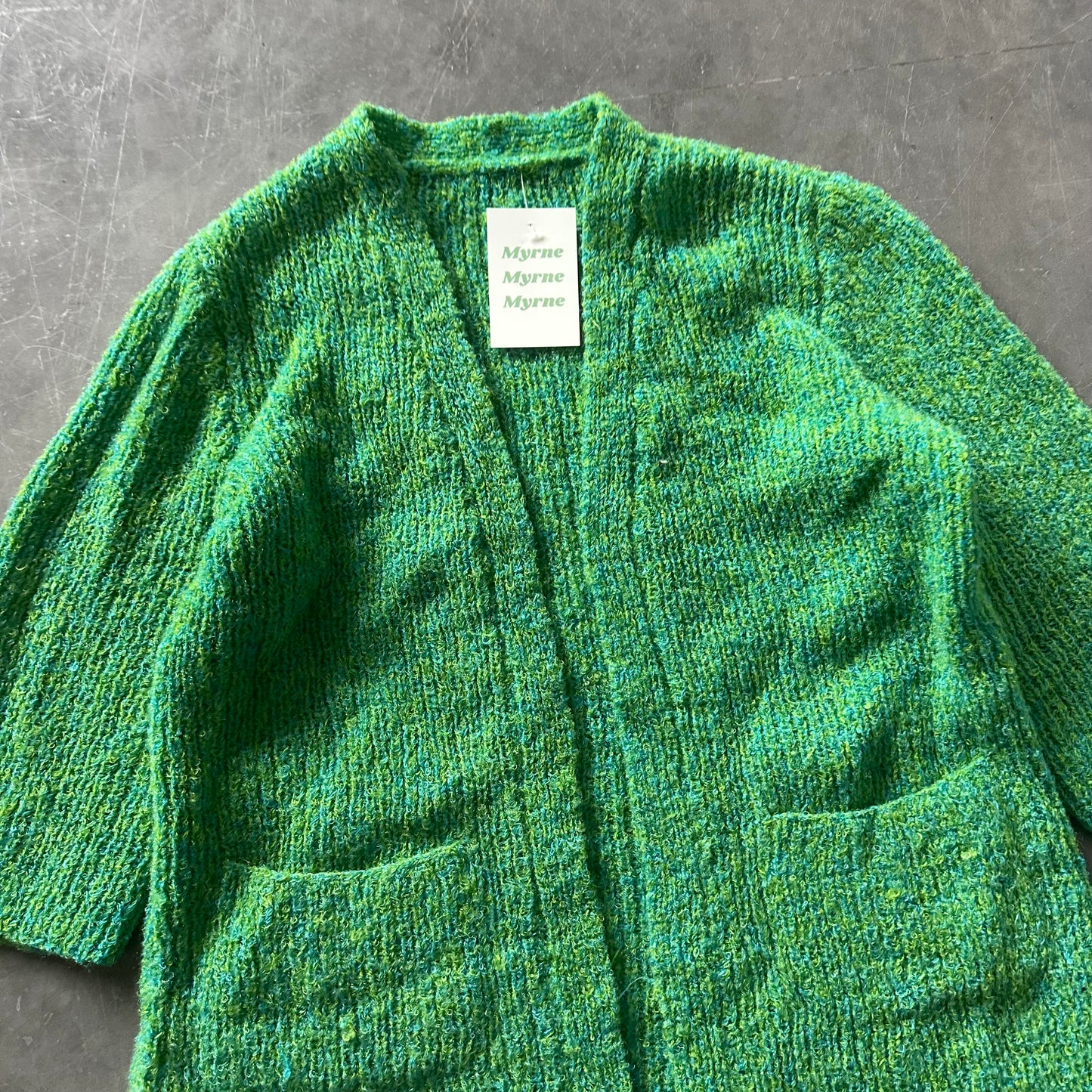 Vintage Green Knit Cardigan Size M