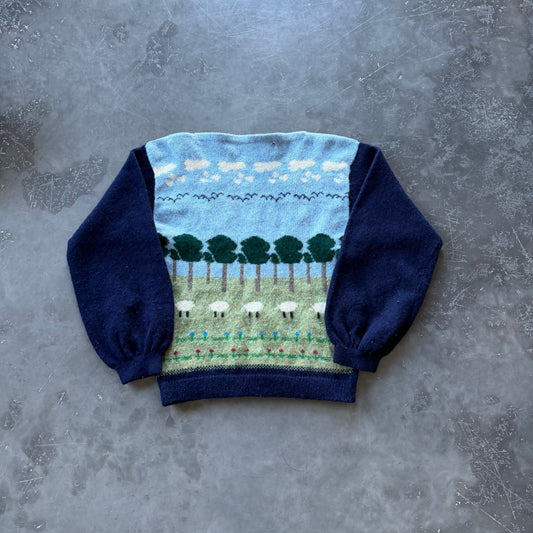 Vintage Irish Hand Loomed Wool Knit Size S WMNS