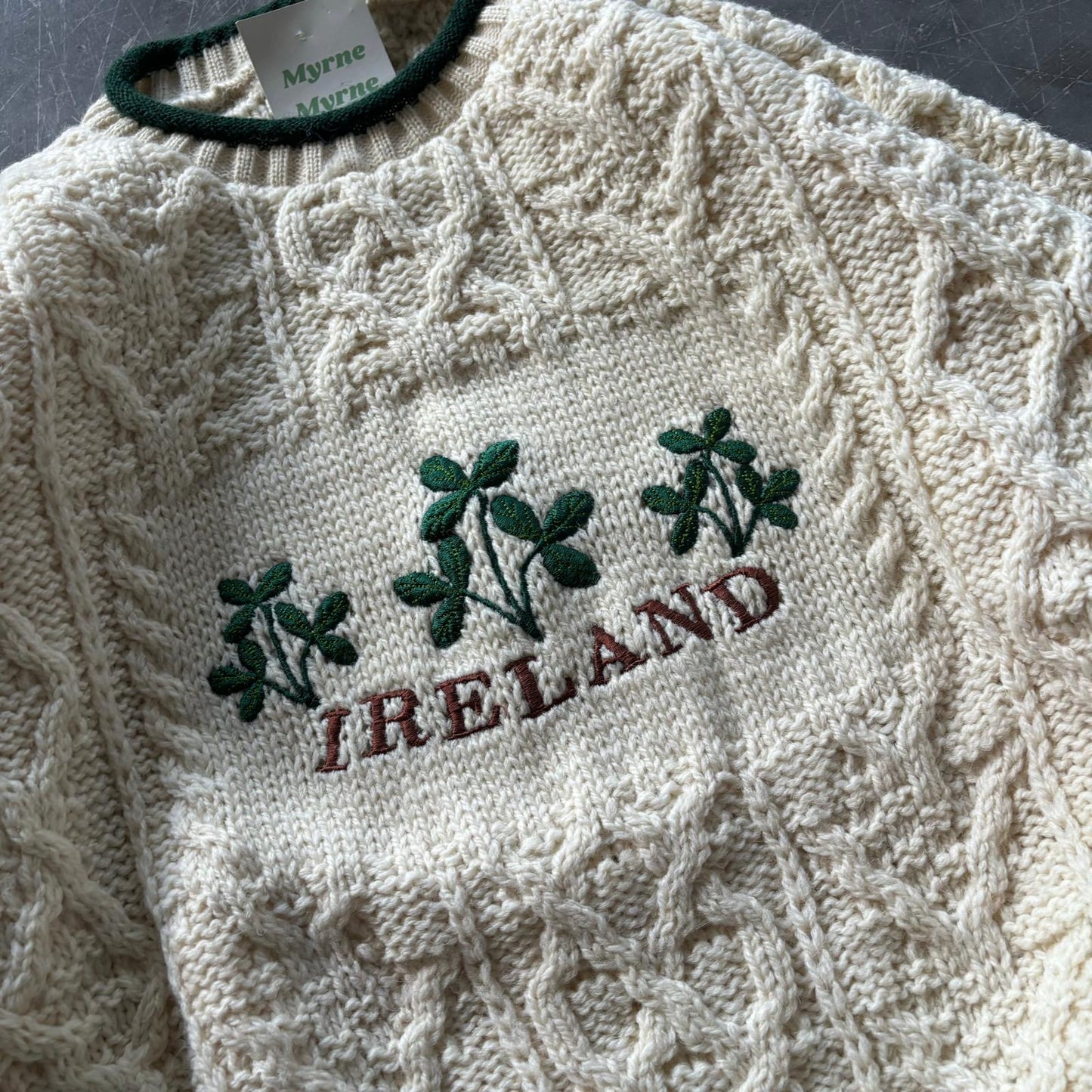 Vintage Ireland Aran Geansaí Size XL