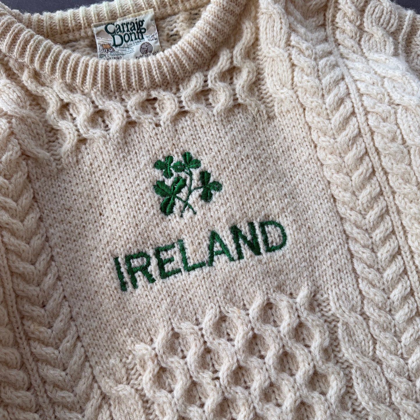 80's Rare Carraig Donn Ireland Aran Knit Size XL