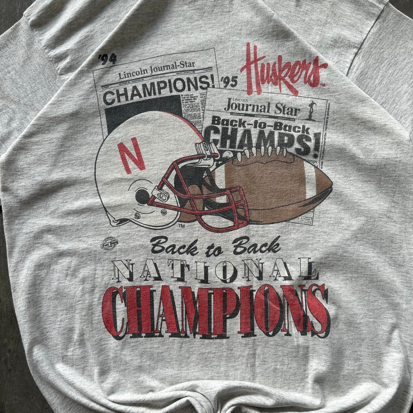 1995 Huskers Champions Tee Size XL