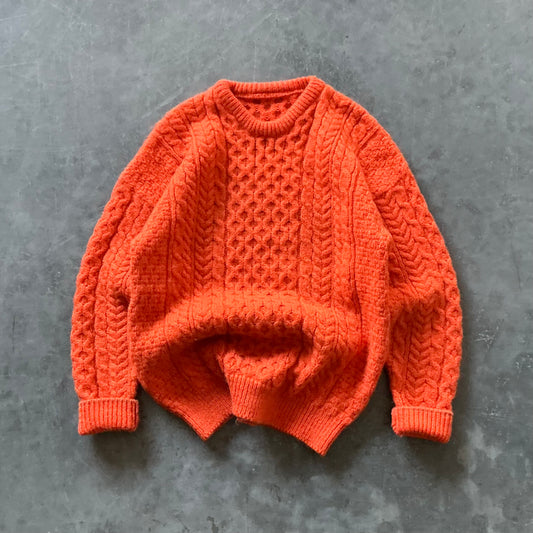 Vintage Orange Aran Geansaí Size M