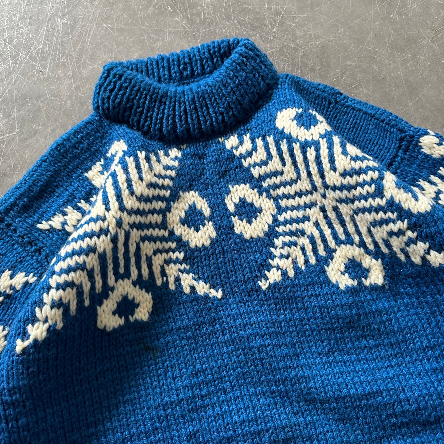 Hand Knitted Snowflake Sweater Size S/M