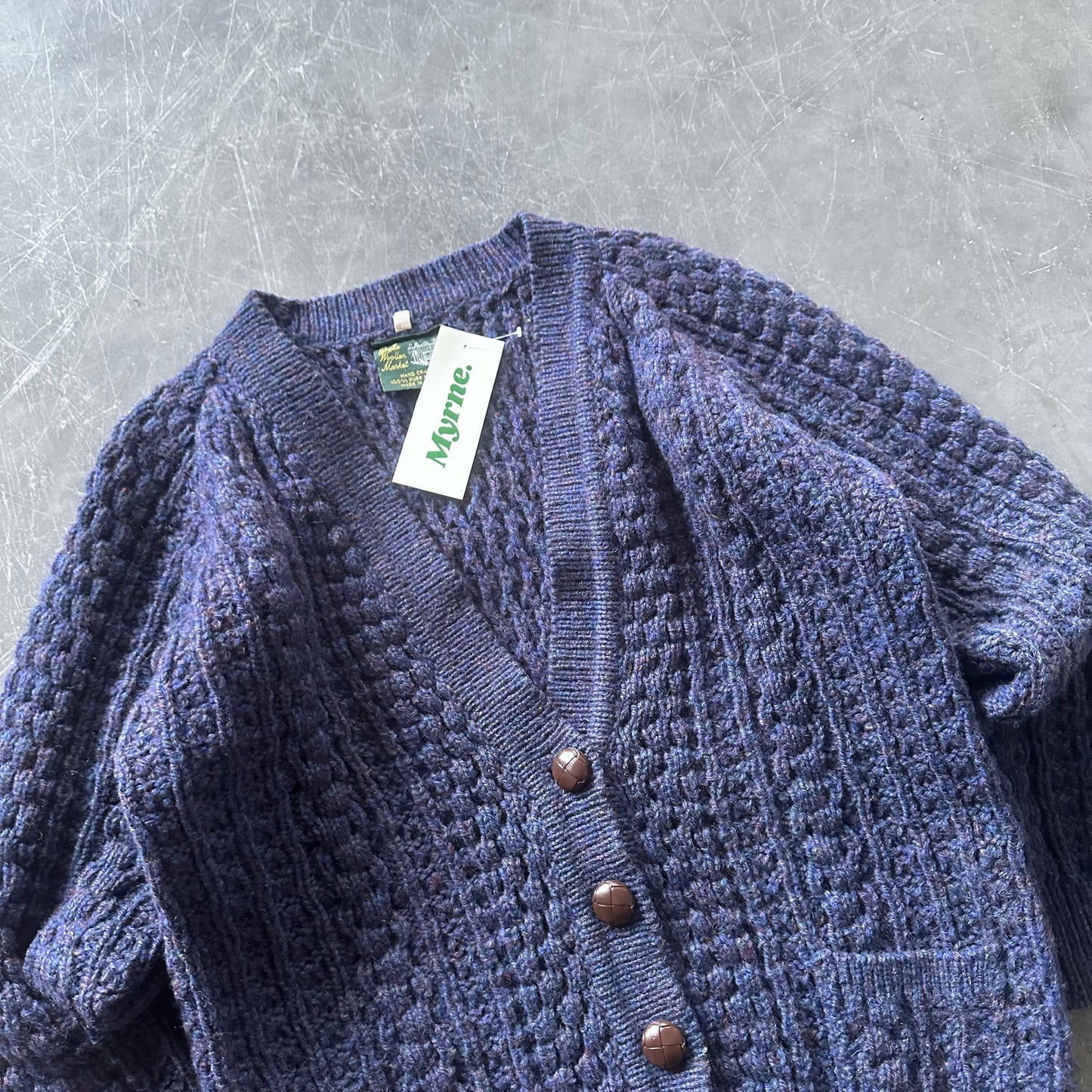 Vintage Aran Knit Cardigan Size Small