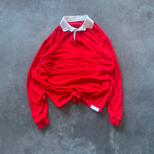 Vintage Red Rugby Shirt L/XL