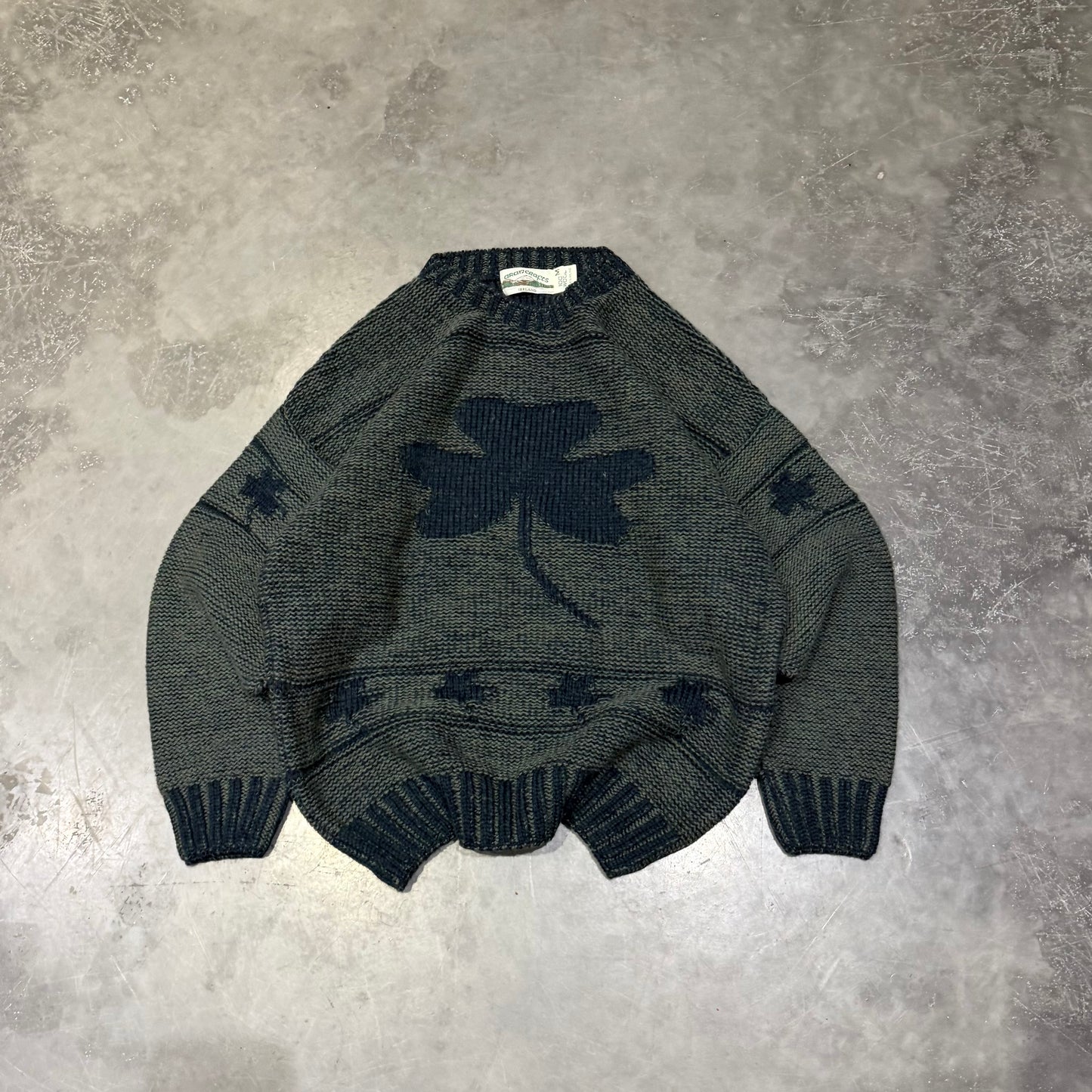 Vintage Green Shamrock Sweater Size M