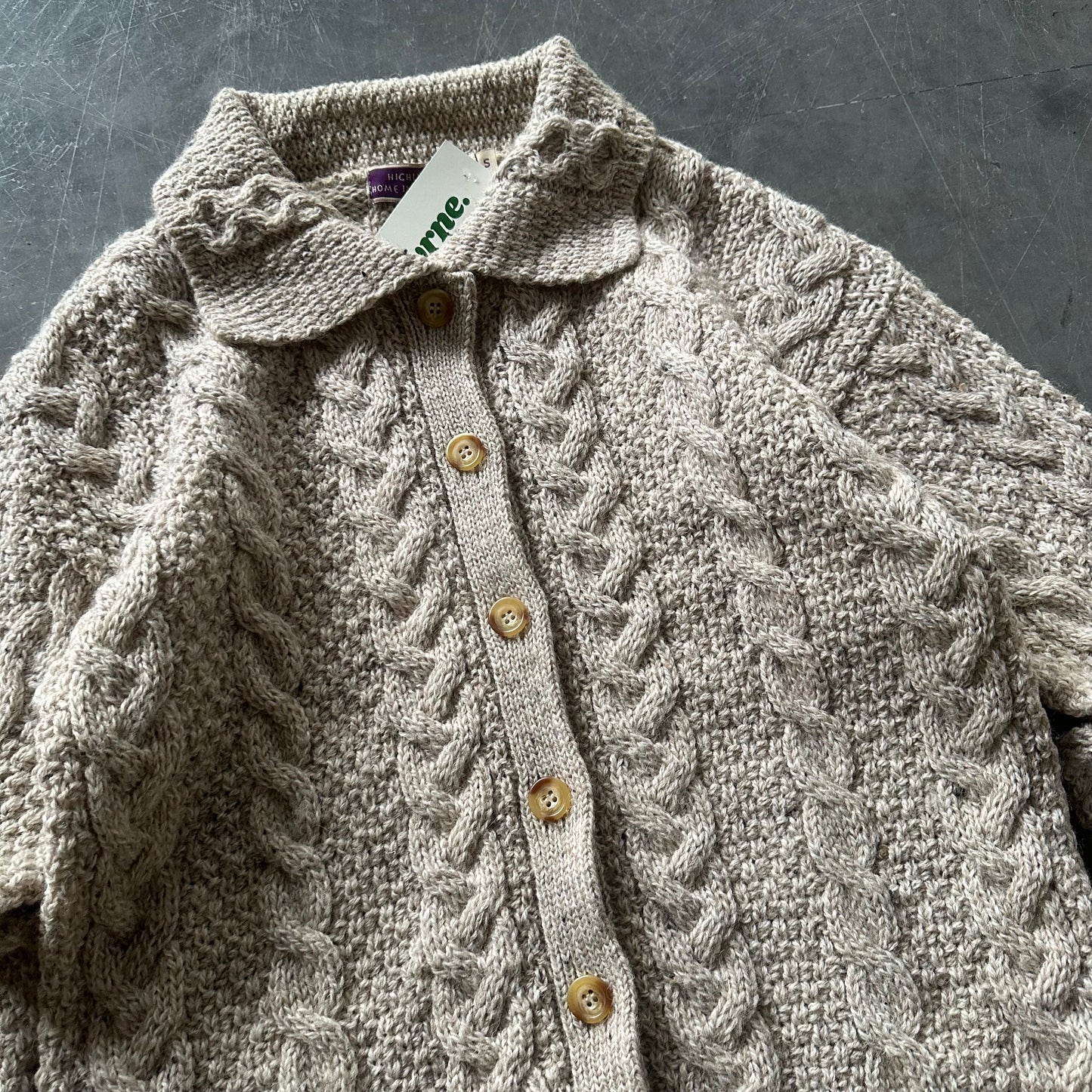 Vintage Aran Knit Cardigan UK 12