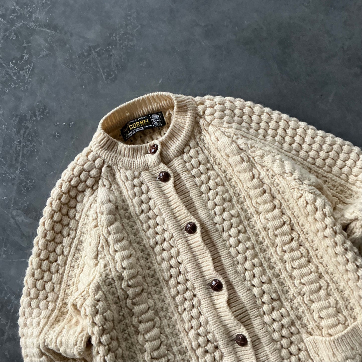 Vintage Aran Knit Cardigan Size S