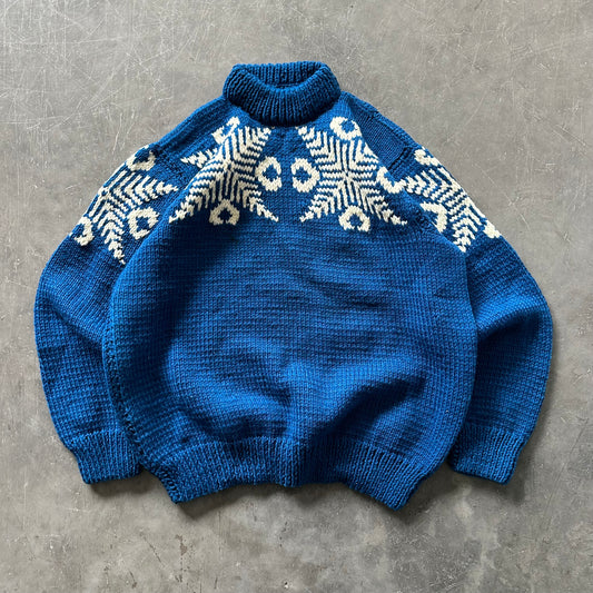 Hand Knitted Snowflake Sweater Size S/M