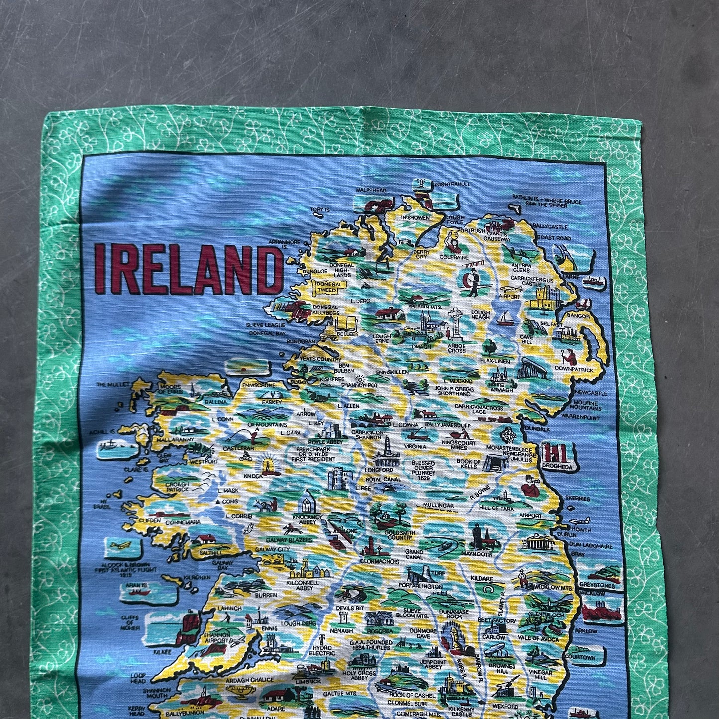 80's Vintage Ireland Tea Towel