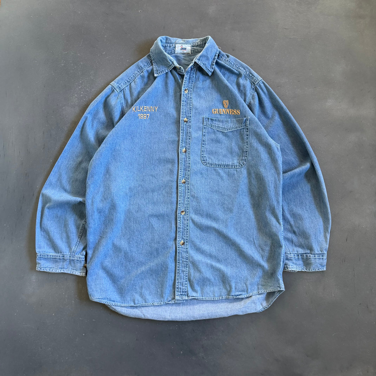 1997 Kilkenny Guinness Denim Shirt Size L