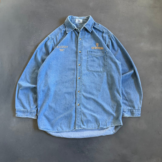 1997 Kilkenny Guinness Denim Shirt Size L