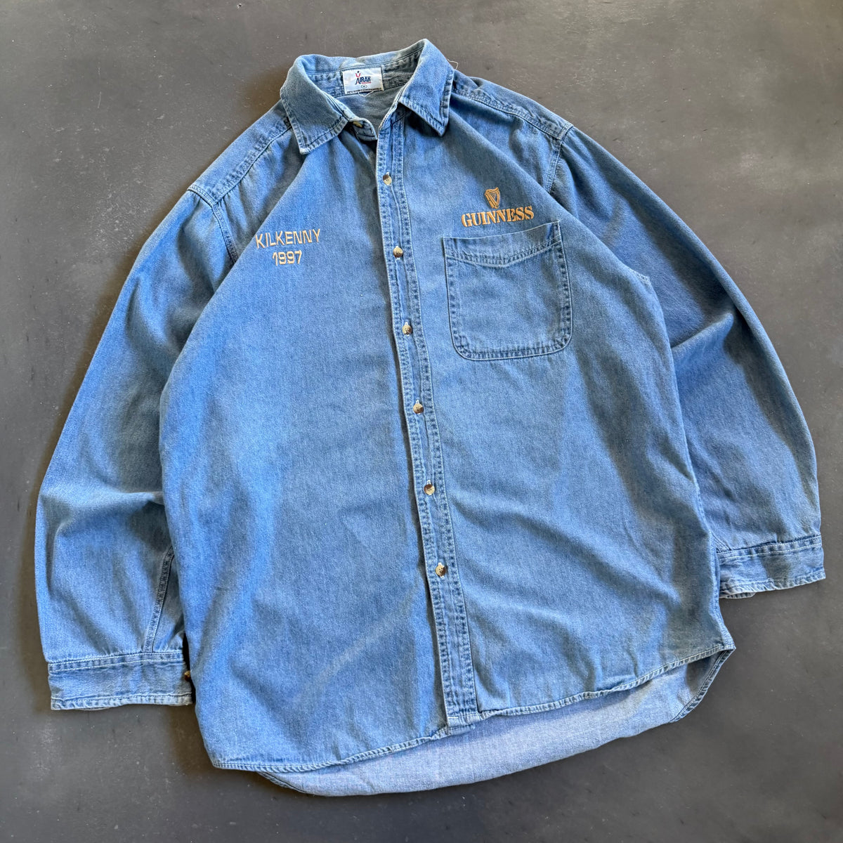 1997 Kilkenny Guinness Denim Shirt Size L