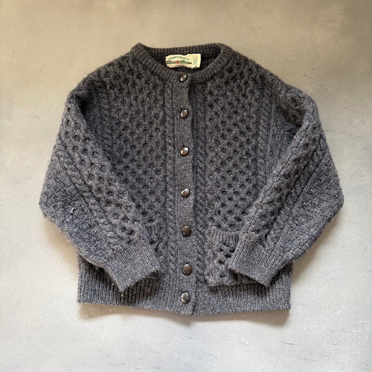 Vintage Aran Wool Cardigan Size Small