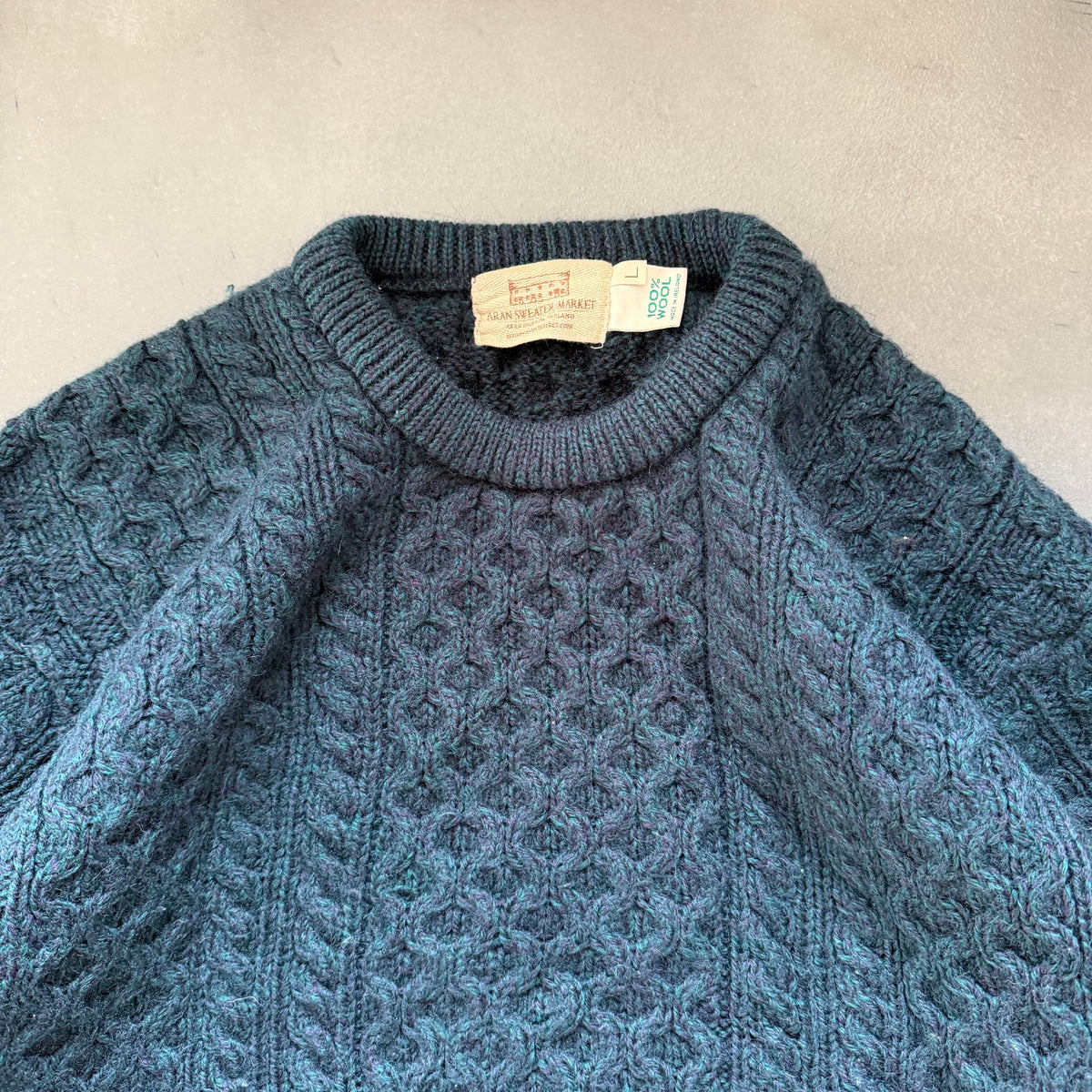 Vintage Irish Aran Knit Geansaí Size L