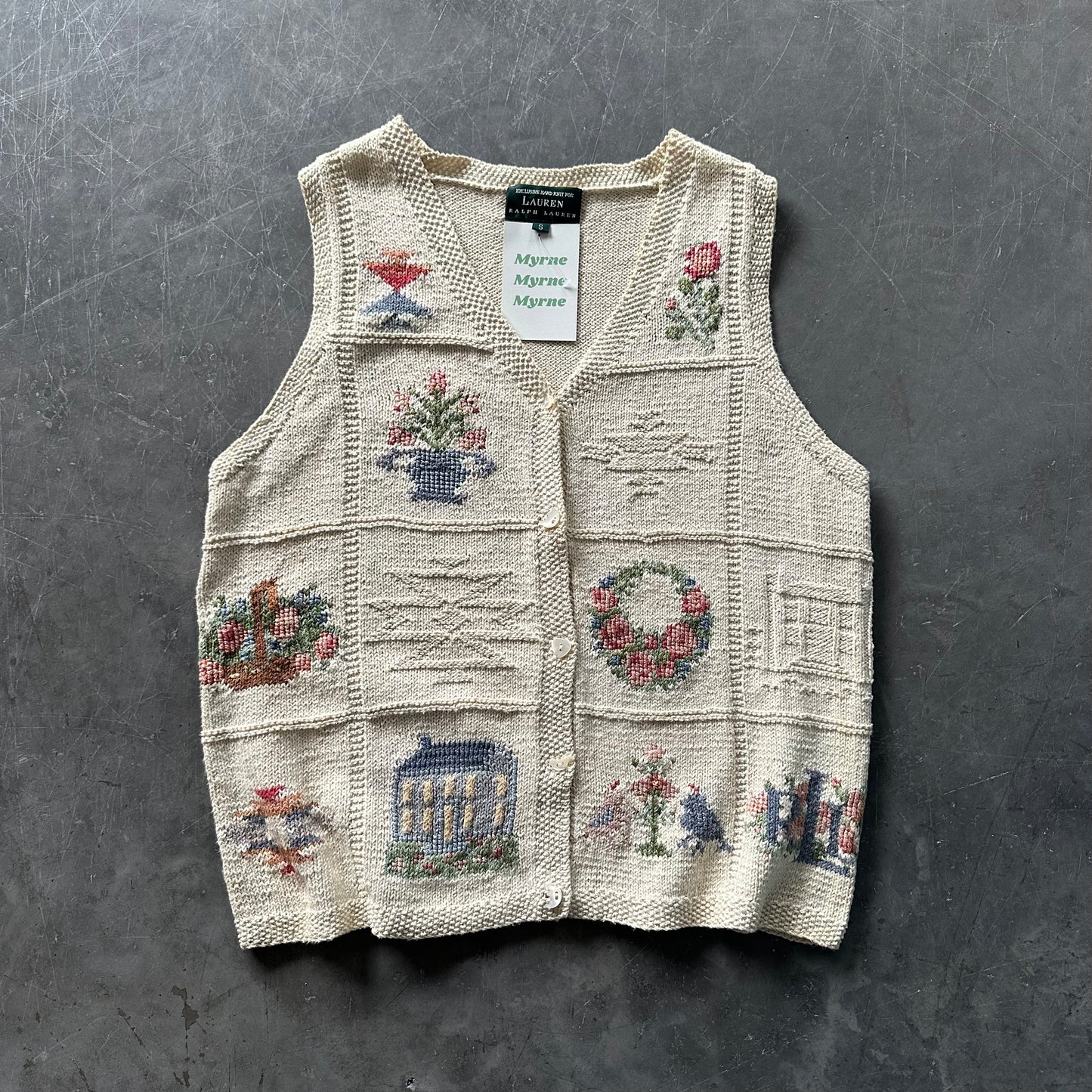 1990's Rare Ralph Lauren Hand Knitted Waistcoat