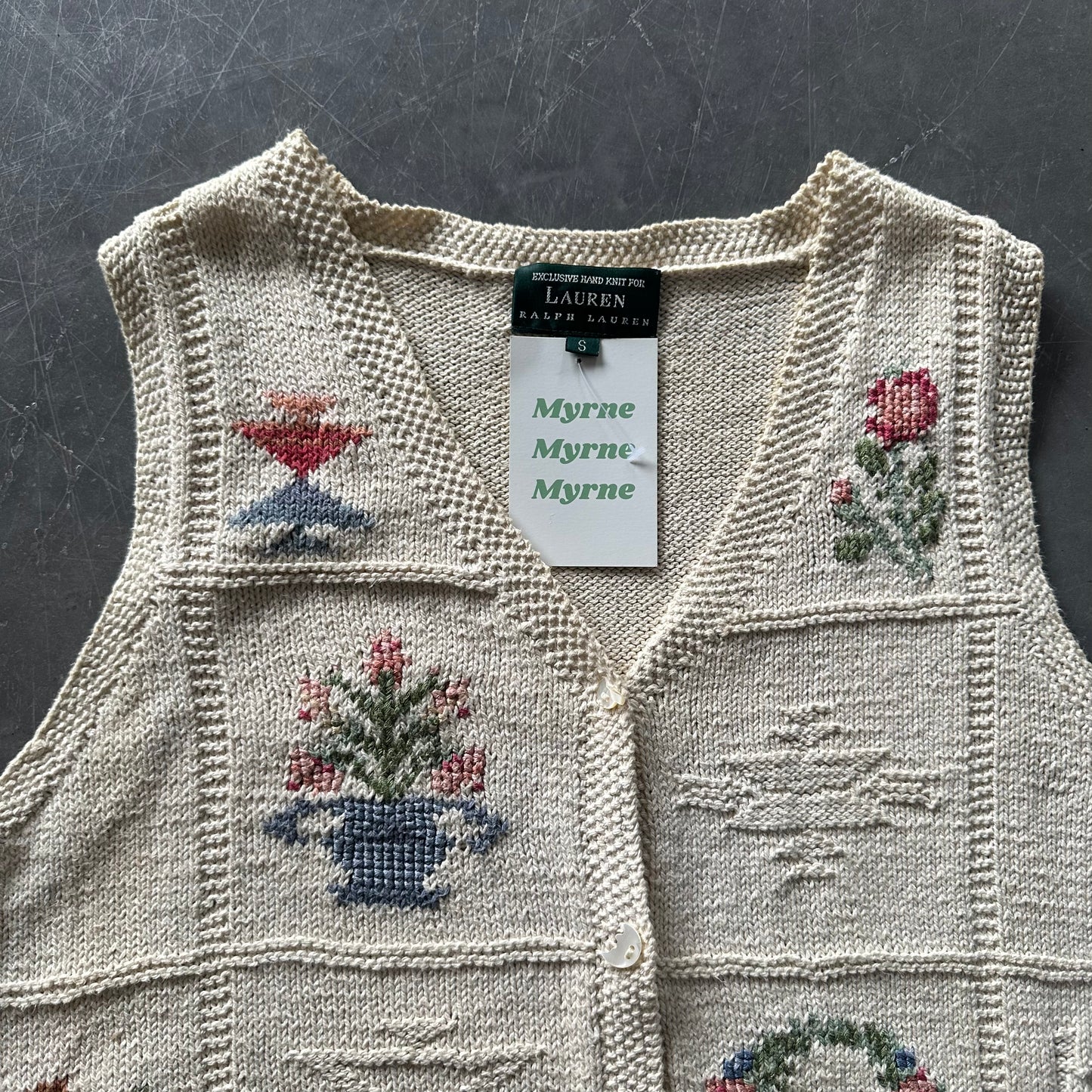 1990's Rare Ralph Lauren Hand Knitted Waistcoat