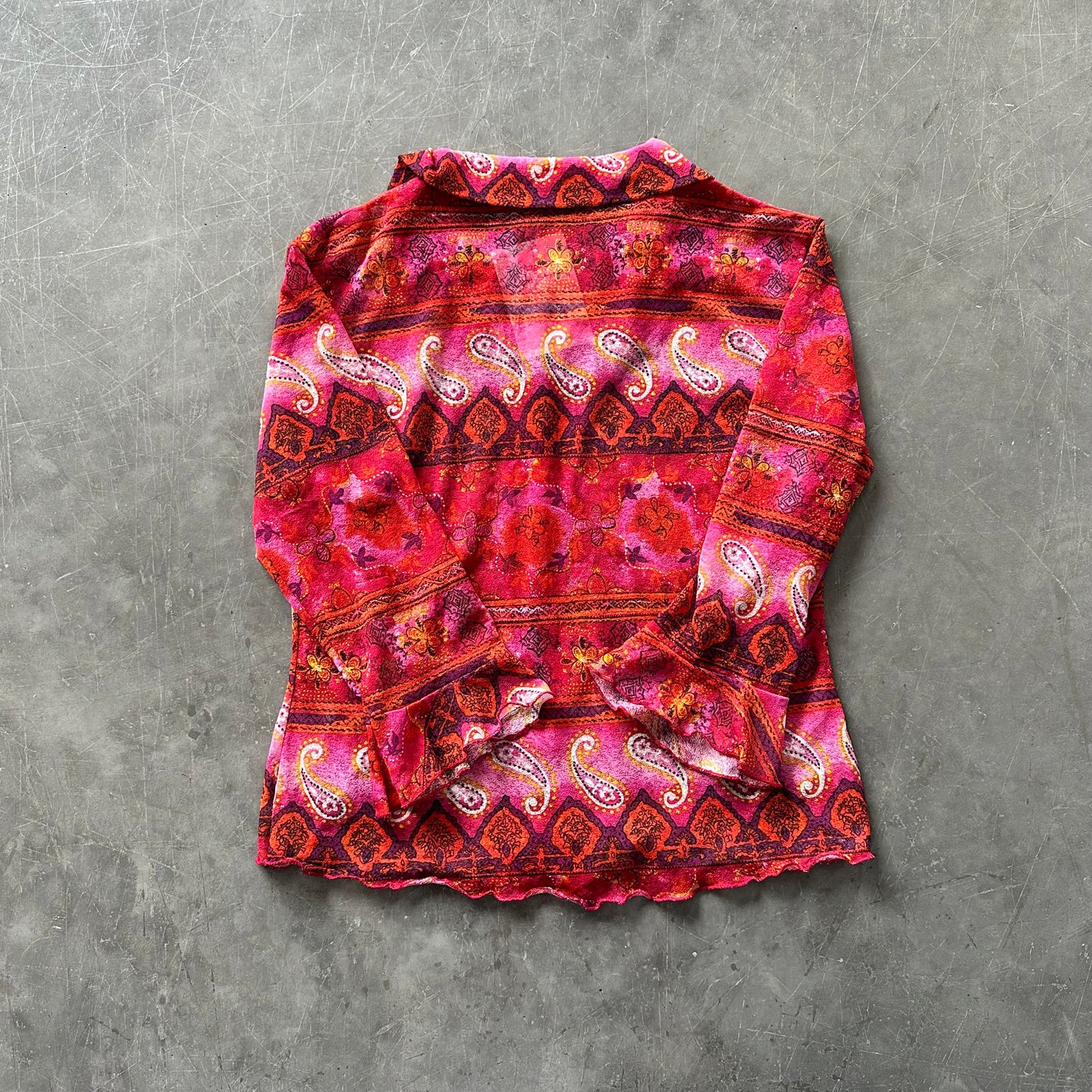 Vintage Paisley Mesh Blouse Size S