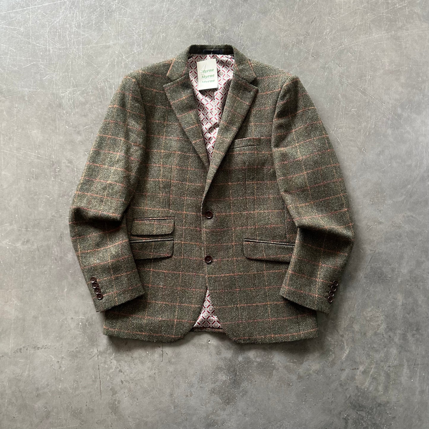 Vintage Wool Tweed Blazer Size 42R