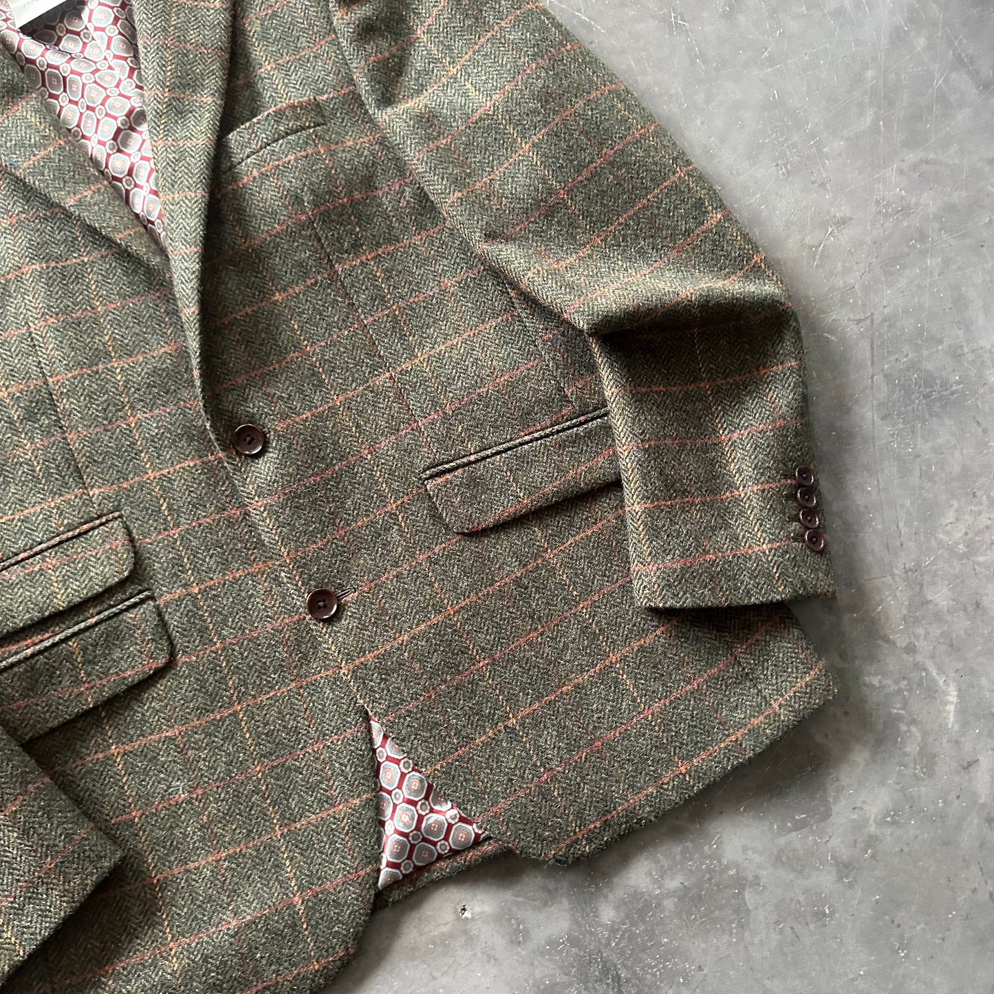 Vintage Wool Tweed Blazer Size 42R