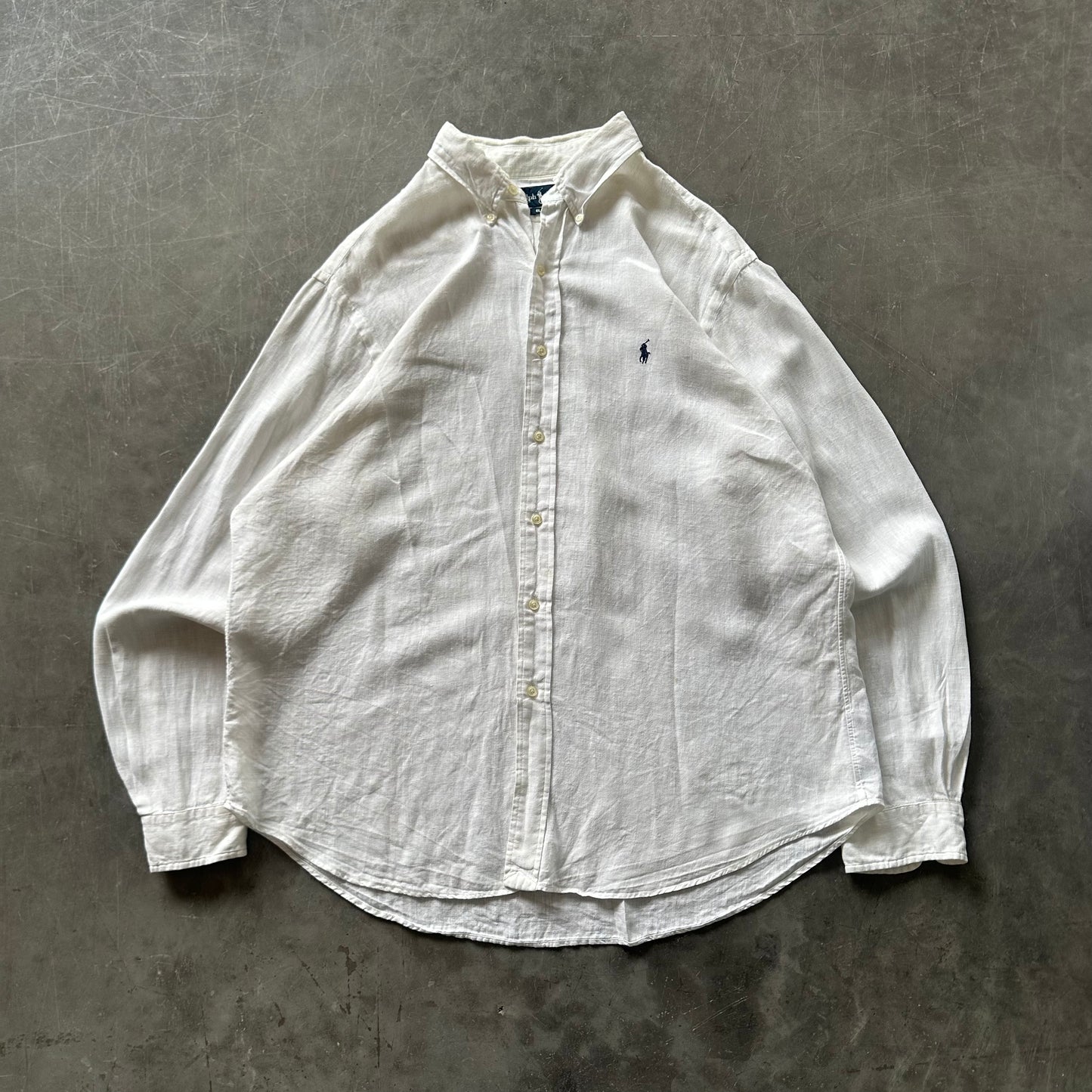 90's Vintage Ralph Lauren Linen Shirt XL