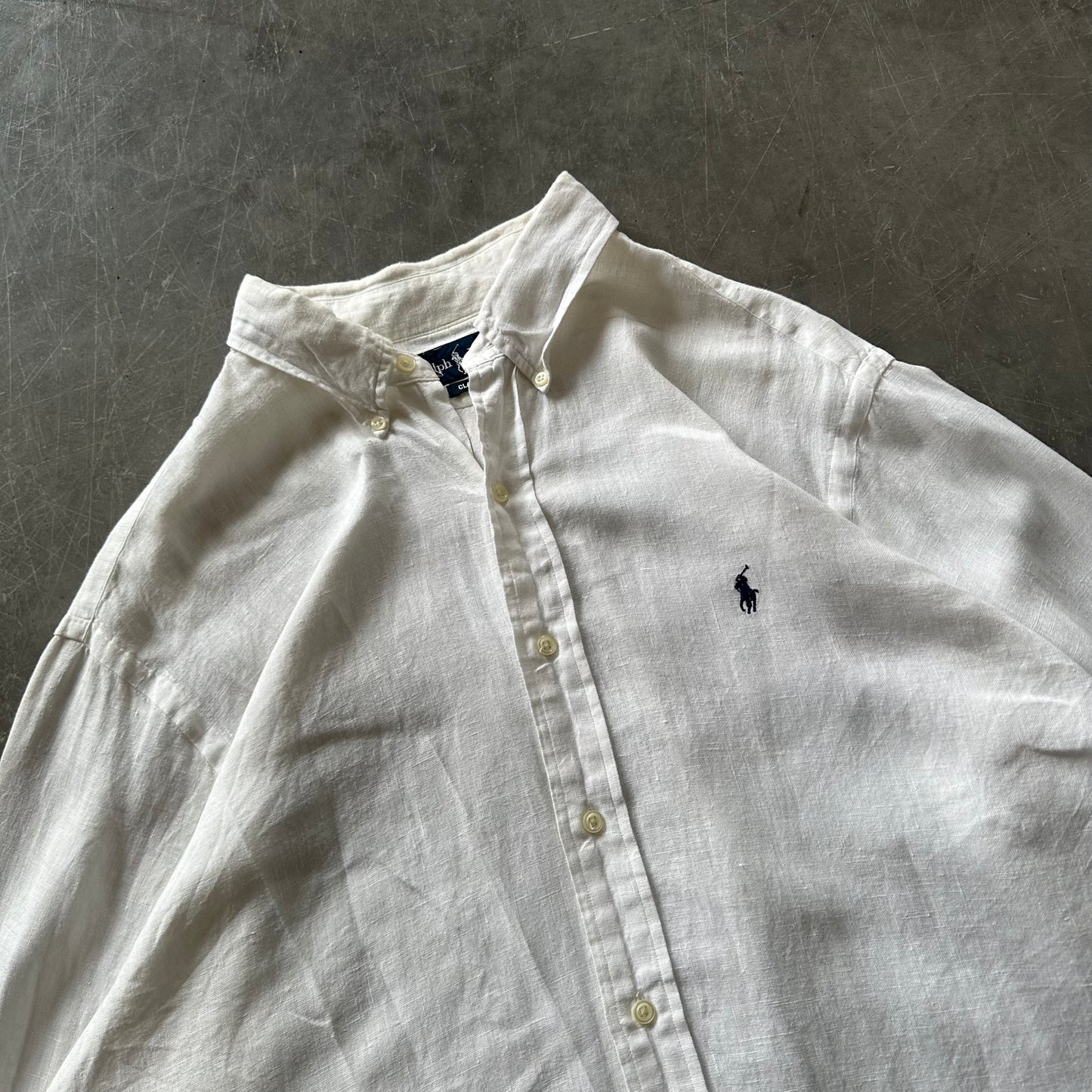 90's Vintage Ralph Lauren Linen Shirt XL