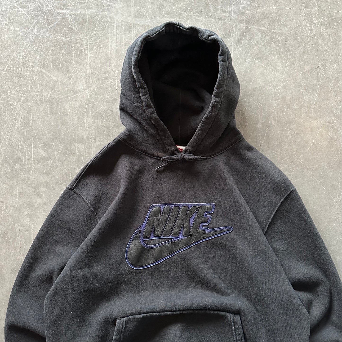 Supreme Nike Leather Applique Hooded Sweatshirt Size XL