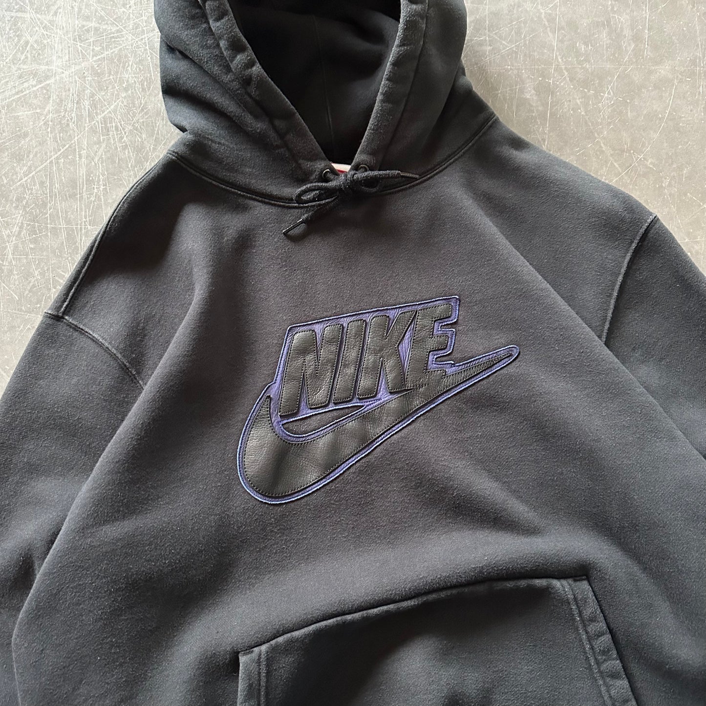 Supreme Nike Leather Applique Hooded Sweatshirt Size XL