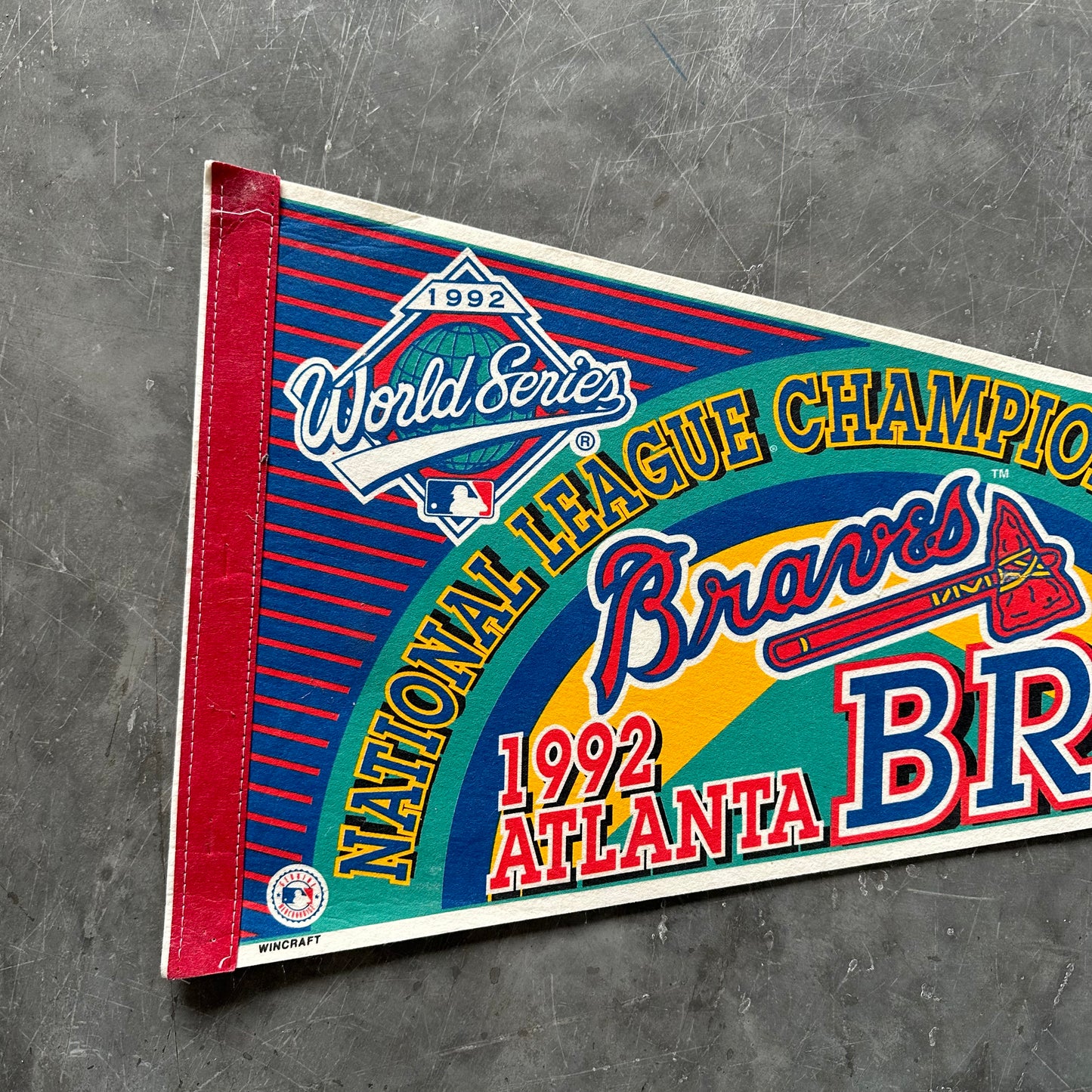 Vintage 1992 Braves MLB Pennant