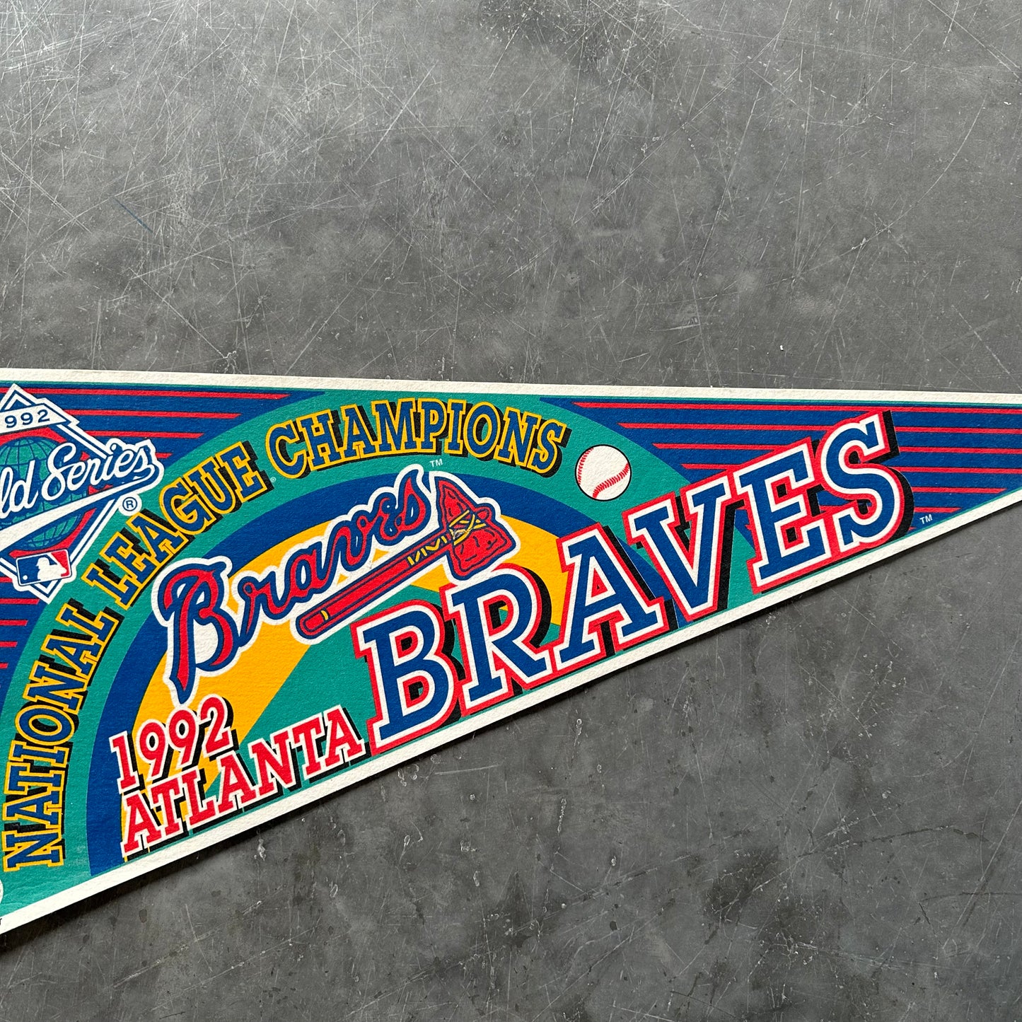 Vintage 1992 Braves MLB Pennant