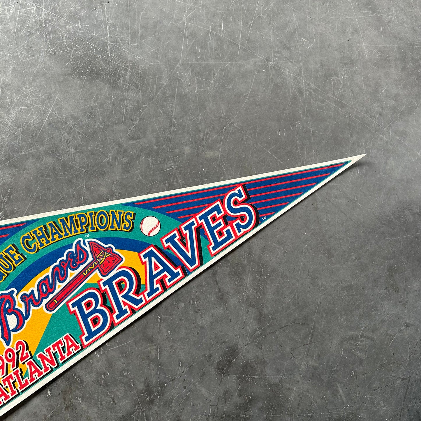 Vintage 1992 Braves MLB Pennant