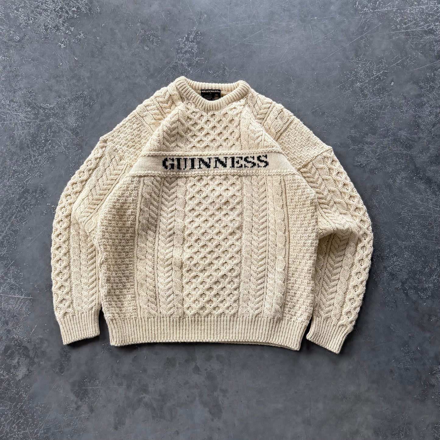 1980's Guinness Carraig Donn Geansaí Size Large