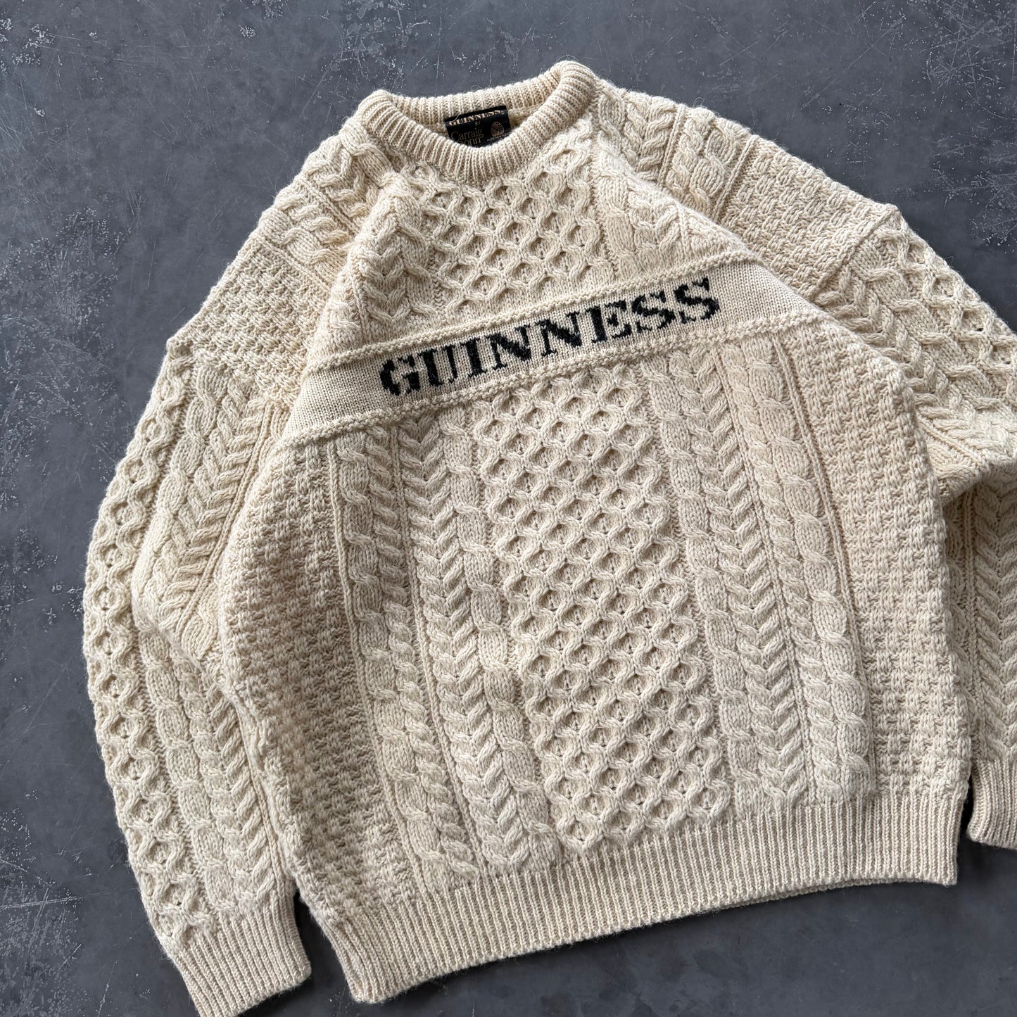 1980's Guinness Carraig Donn Geansaí Size Large