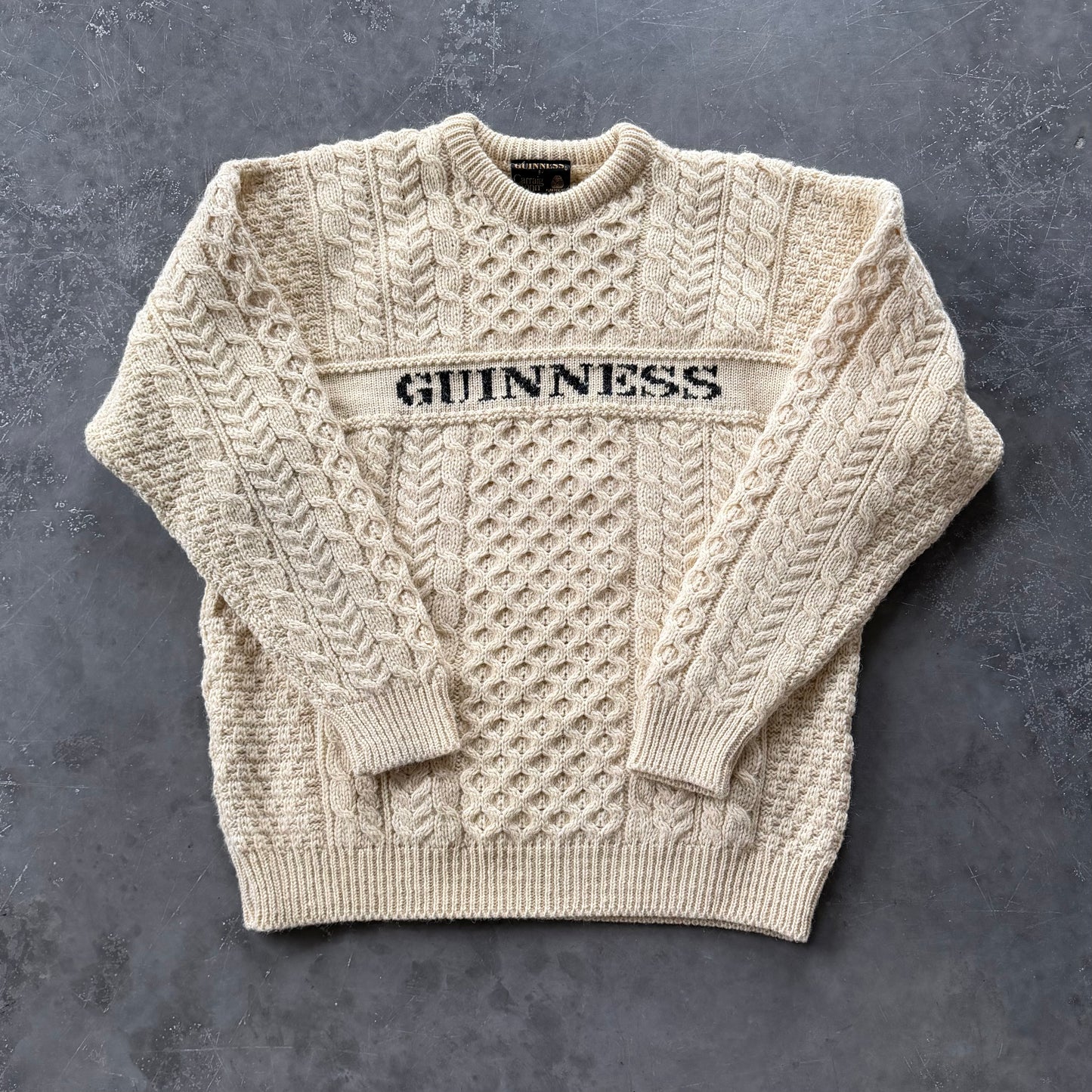1980's Guinness Carraig Donn Geansaí Size Large
