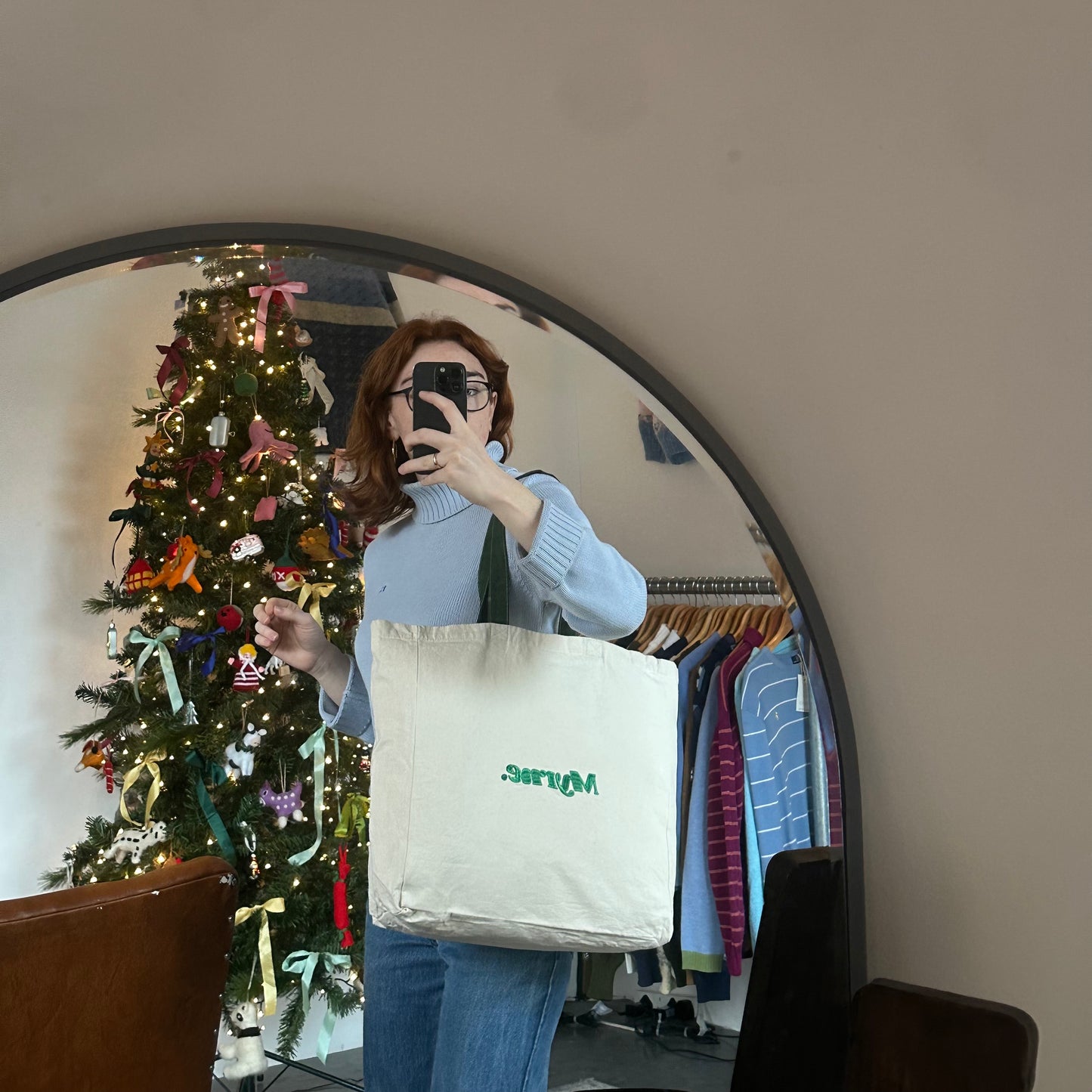 Myrne Canvas Shopper Tote - Green