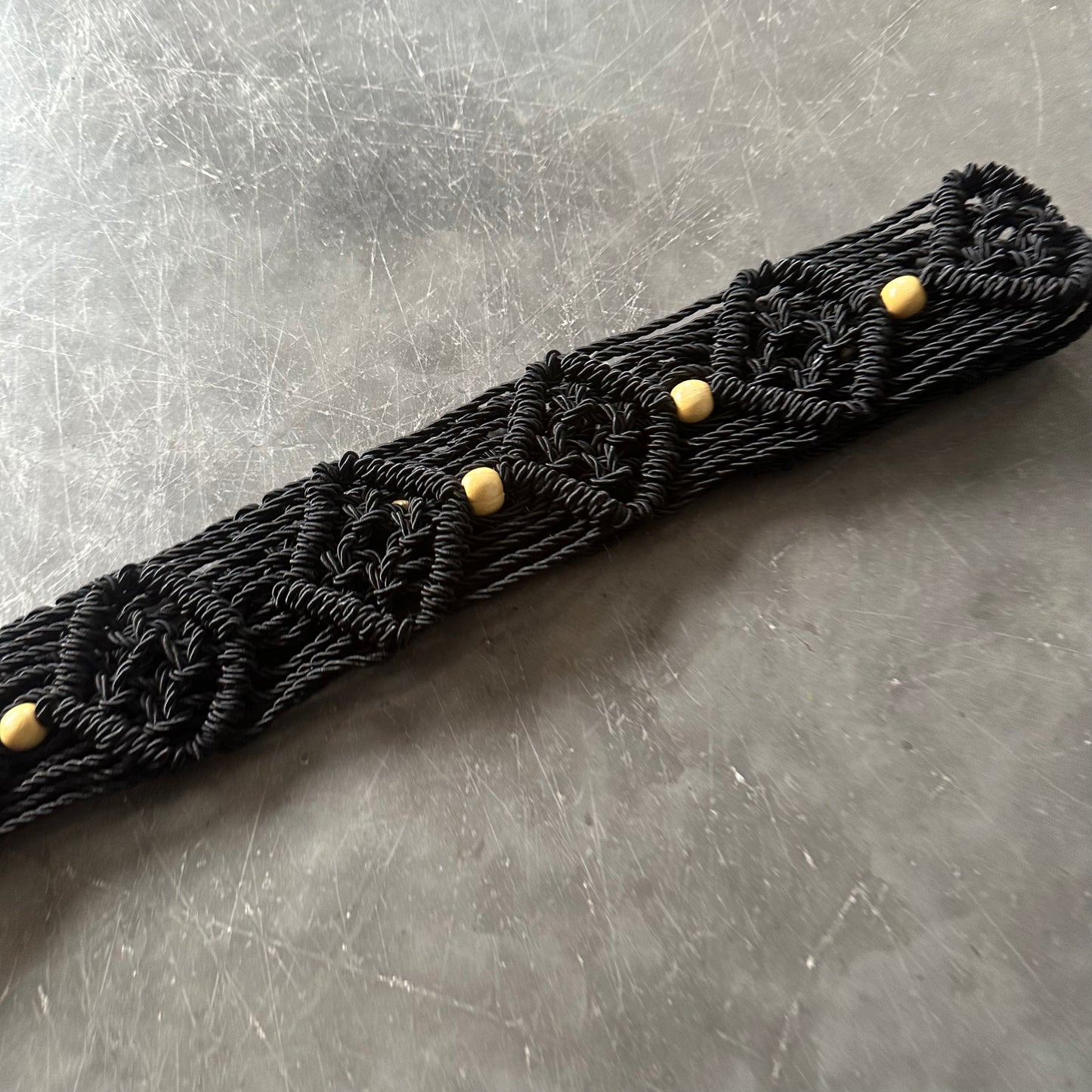 Vintage Woven Bead Belt Size L