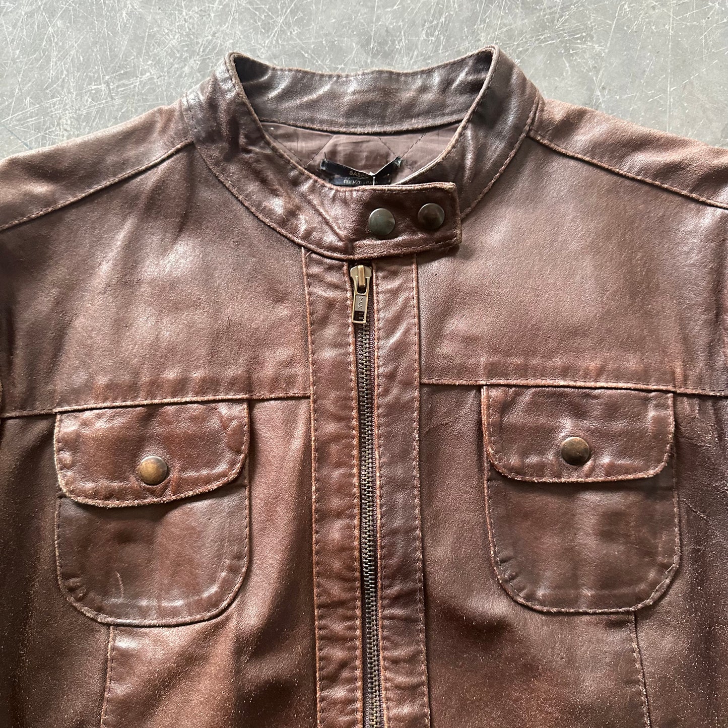 Vintage Leather Biker Jacket Size S