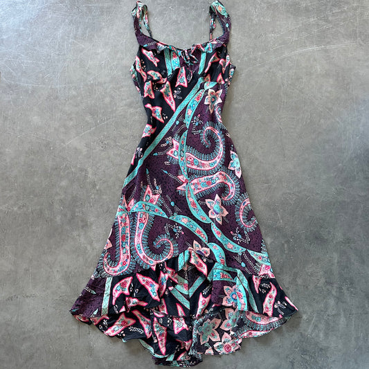 90's Vintage Betsey Johnson Paisley Slip Dress Size L