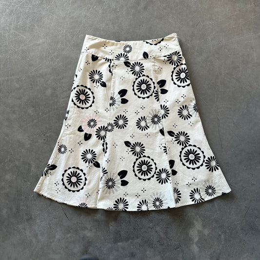 Vintage Floral Midi Skirt UK 6