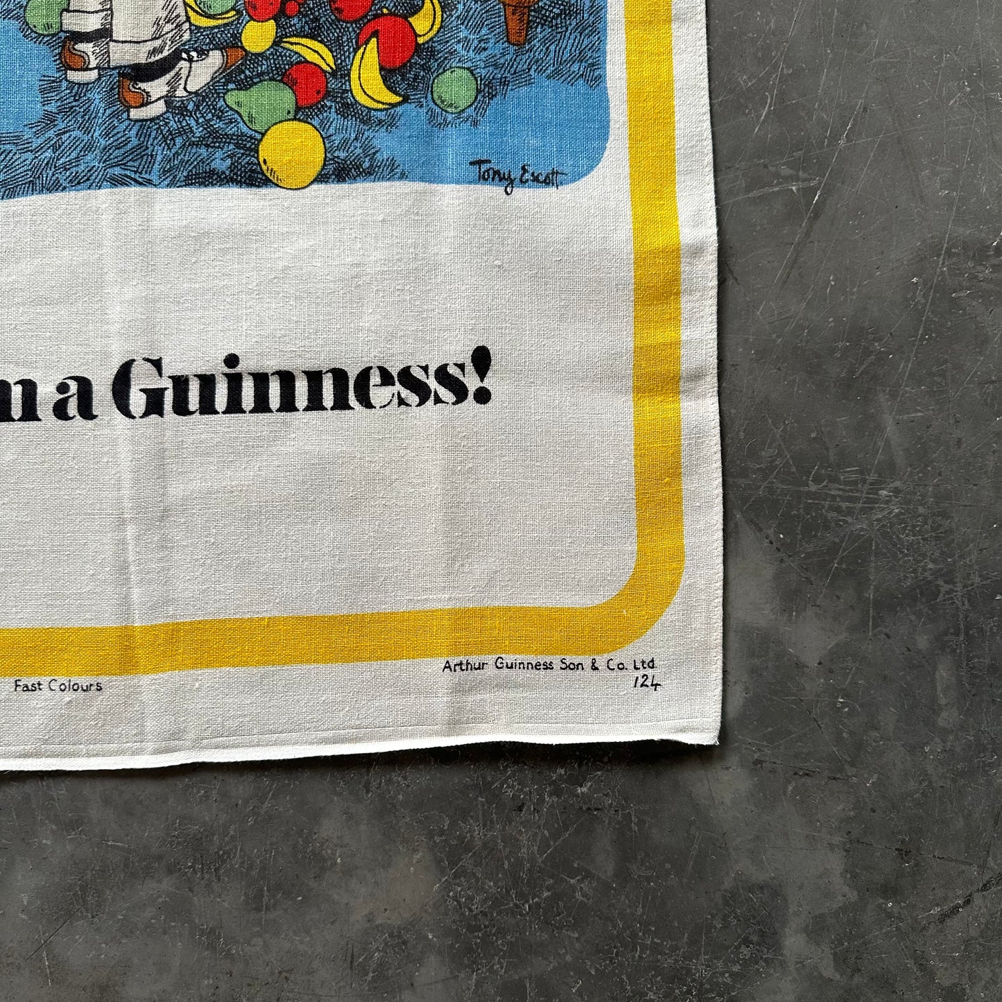 80's Vintage Guinness Linen Poster