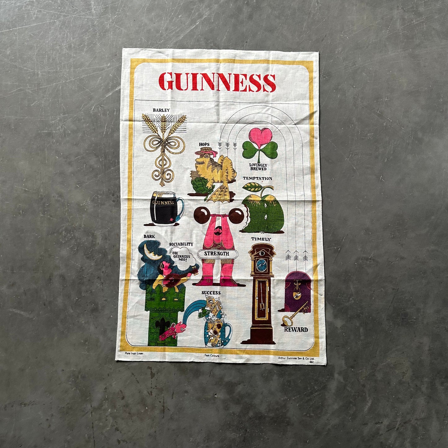 80's Vintage Guinness Linen Poster