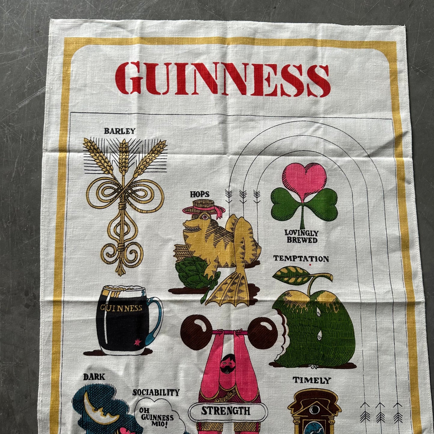 80's Vintage Guinness Linen Poster