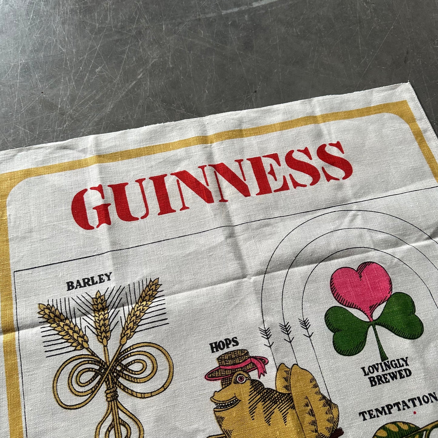 80's Vintage Guinness Linen Poster