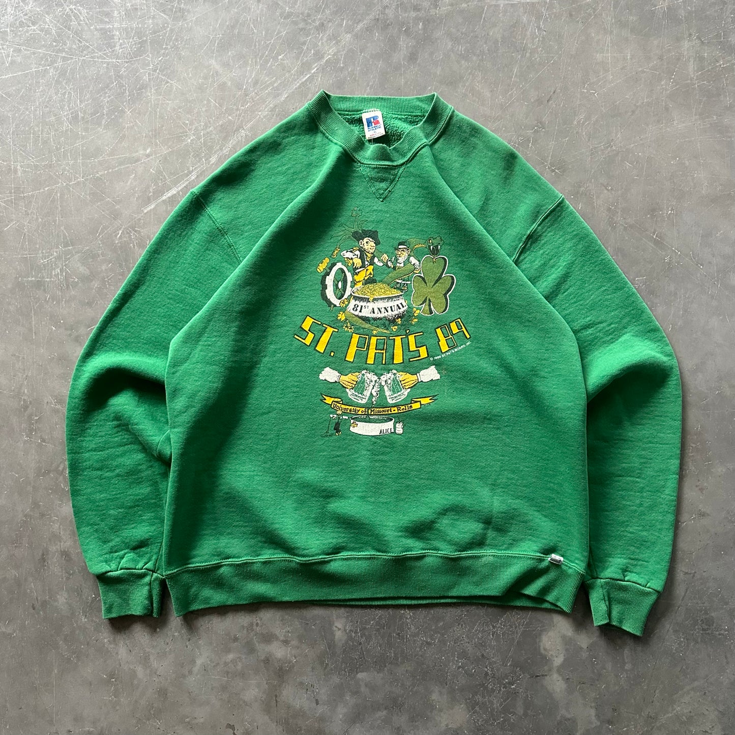 1989 St Patrick's Day Sweatshirt Size XL