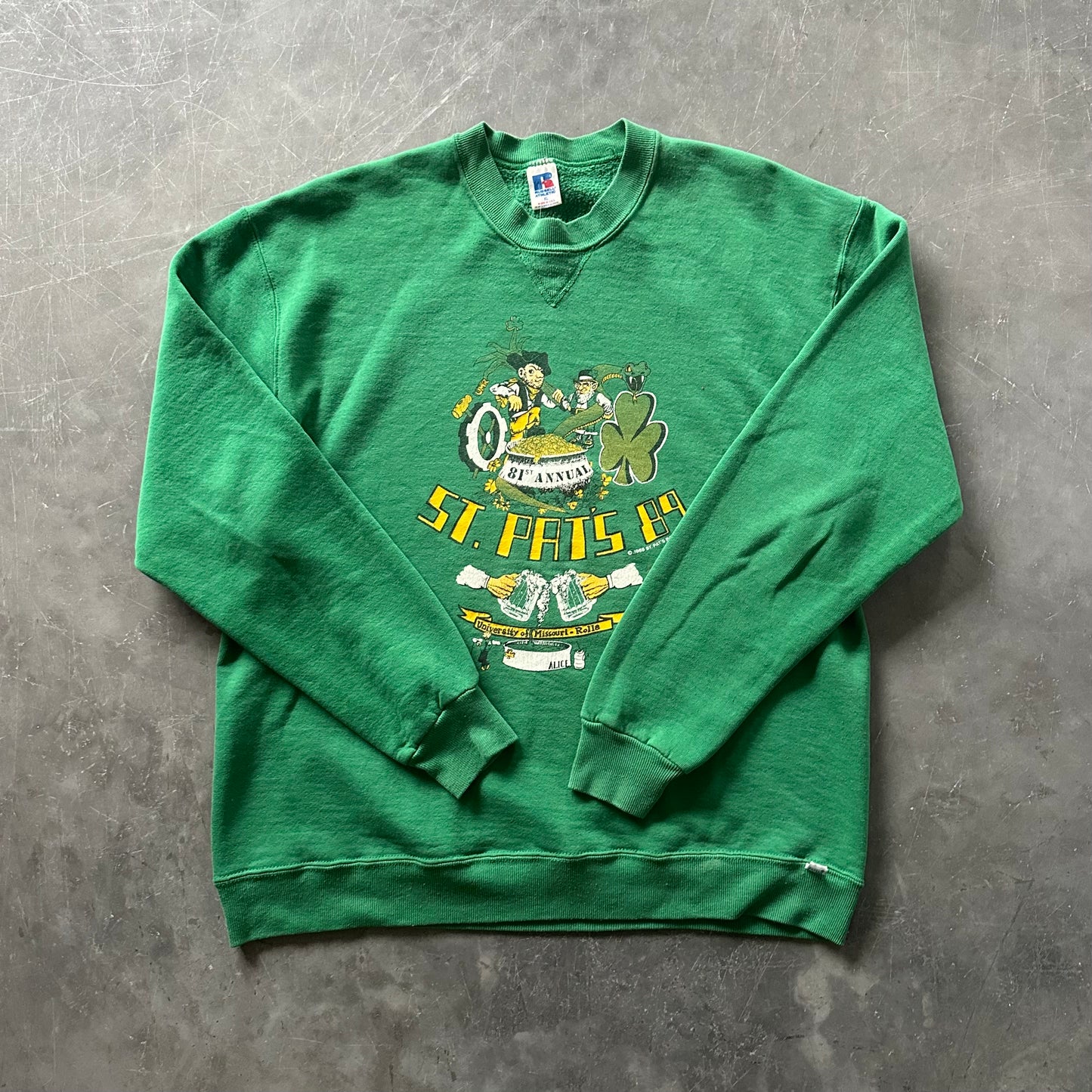 1989 St Patrick's Day Sweatshirt Size XL