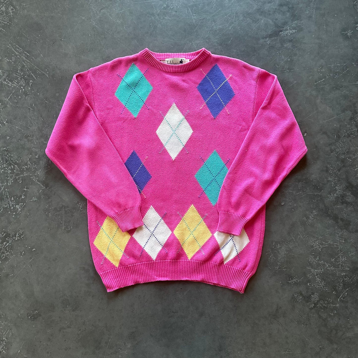 Vintage Argyle Knit Sweater Size Large