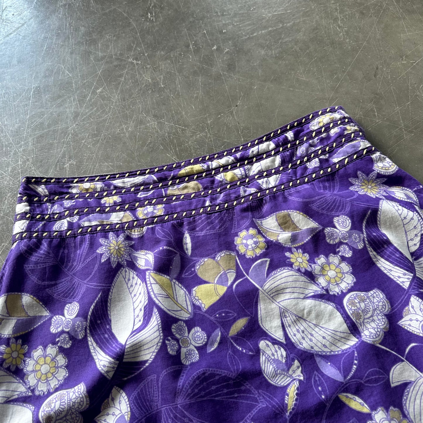 Vintage Floral Midi Skirt UK 12