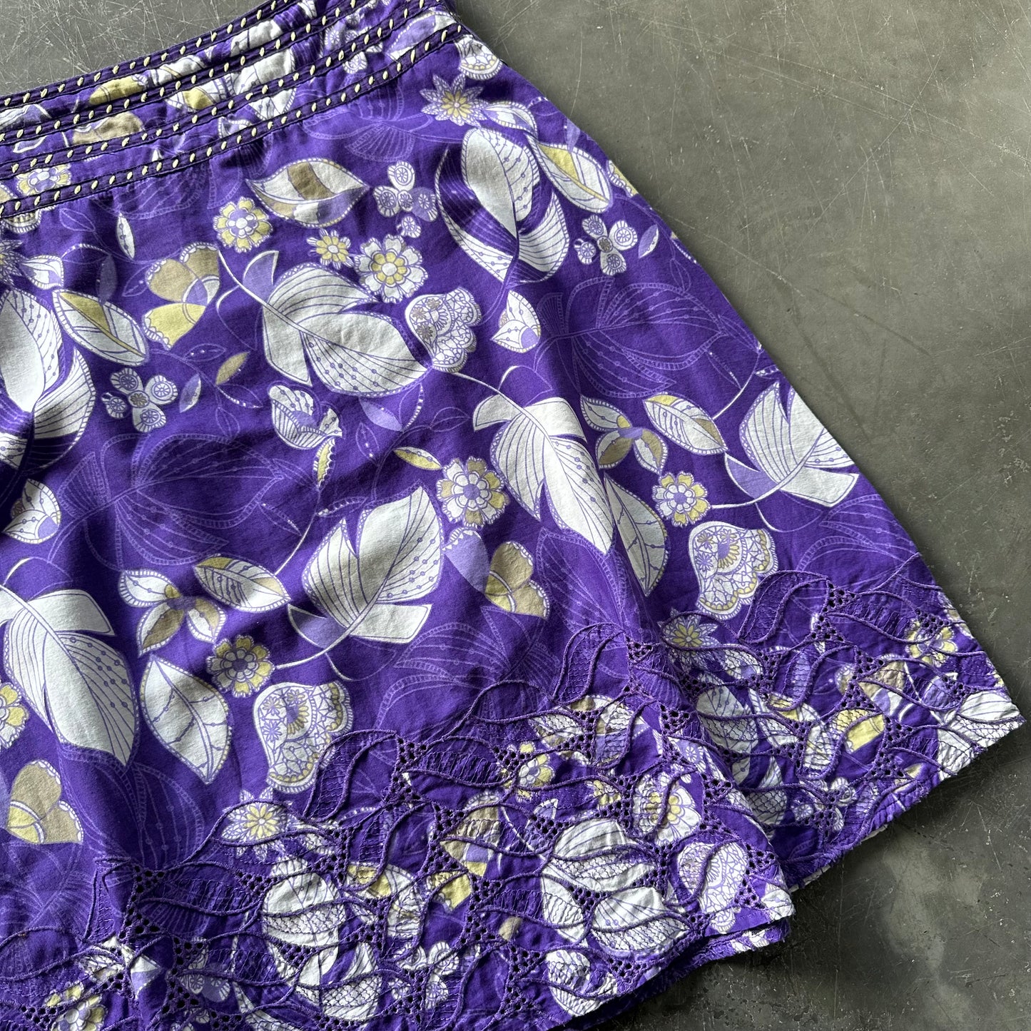 Vintage Floral Midi Skirt UK 12