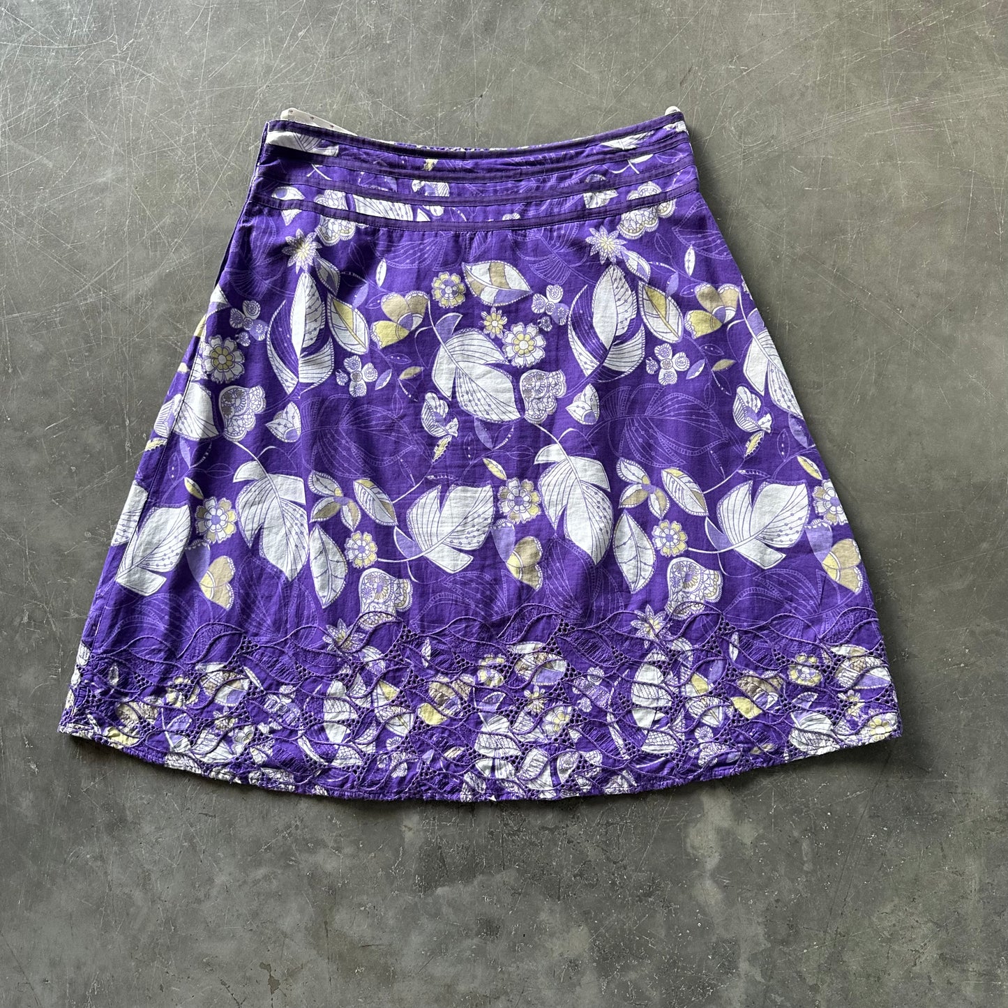 Vintage Floral Midi Skirt UK 12